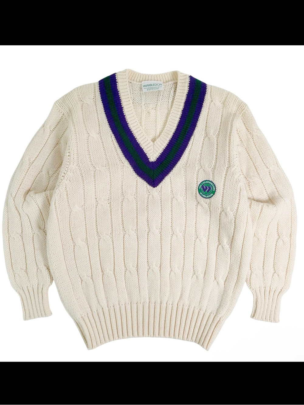 Vintage Wimbledon Cable-knit Sweater
